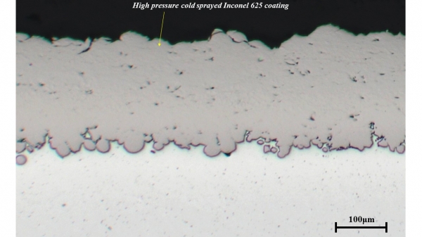 Inconel 625 High Pressure Cold Spray Photomicrograph Allied High Tech Polisher